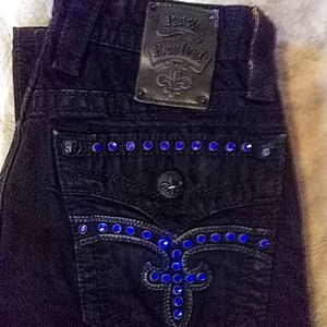 Rock Revival Black & Blue Jewels Sz 29